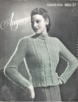 vintage ladies cardigan in angora 1940s