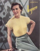vintage ladies angora knitting pattern for a simple jumper 1940s