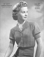 vintage ladies jumper knitting pattern from late 1930s