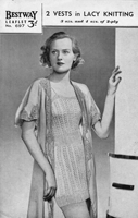 vintage ladies vest knitting pattern 1940s