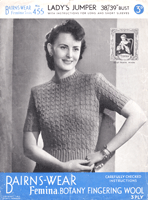vintgae 1940s jumper knitting pattern