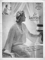 vintage ladies bed jacke knitting pattern 1940s 