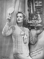 vintage ladyship knitting pattern for ladies bed jacket 1940s