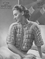 vintage ladies patons knitting pattern for bed jacket 2708 1930s