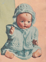 vintage baby dress set knitting patten form 1930s
