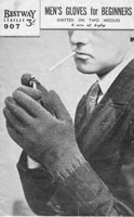 vintage mens glove knitting pattern 1940's bestway