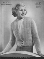 vintage ladies angora cardigan knitting pattern 1930s patons 3539