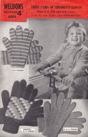 vintage childs glove knitting pattern 1940s