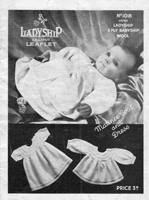 vintage ladyship 1018 knitting pattern for baby matinee dress set 1940s