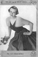 vintage ladies bolero knitting patten from 1940s