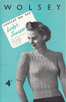 vintage ladies knitting pattern for jumper 1940s
