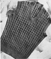 vintage mens knitting pattern for slip over or tank top 1942