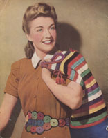 vintage ladies bag and belt in crochet from 1944