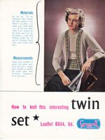 vintage ladies knitting pattern for a cardigan and jumper with fair isle panels to front
