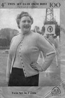 ladies fuller figure twinset large sizes 1940s
