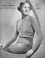 vintage ladies cardigan knitting pattern from 1930s 