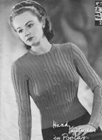lavenda 738 ladies jumper knitting pattern from 1930s