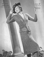 vintage ladies suit knitting pattern from 1930s patons 3271