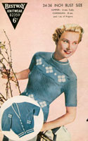 ladies vintage fair isle knitting pattern for jumper and cardigan
