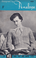vintage penelope knitting pattern for ladies bed jacket 1940