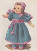 pretty French knitting pattern for doll from 1930s