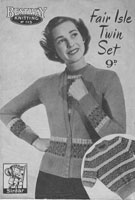 vintage ladies fair isle knitting pattern 1940