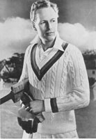 vintage mens cricket jersy knitting pattern 1940s