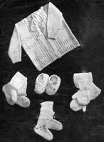 vintage baby jacket and bootees knitting pattern from late 1940s