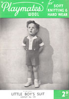 vintage boys suit from 1930s knitting pattern