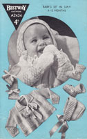 vintage baby matinee set with fair isle borders 1940s