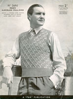 vintage knitting pattern for mens tanktop