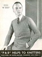 vintage knitting pattern for mens sleeveless pullover