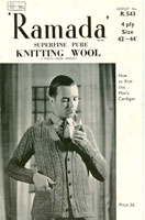 vintage knitting pattern for mens cardigan