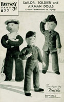 wartime knitted toy soldier sailor and airman pattern