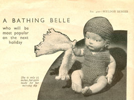 vintage bathing suit dolls knitting pattern