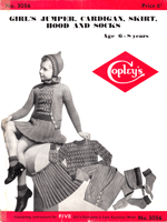 vintage girls fair isle cardigan knititng pattern 1940s