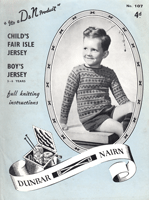 vintage boys fair isle jumper knittng pattern from1940s