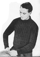 vintage knitting pattern for man jumper 1950s