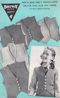vintage chil's waistcaot knitting pattern form 1940a