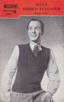 vintage weldosn vintage knitting pattern mens tank top sleeveless pullover sweater 1940s