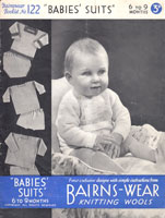 vintage baby knitting pattern from 1930s for baby boy sets