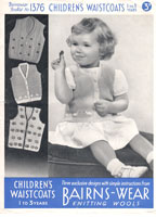 vintage baby and toddler waist coat knitting pattern 1940s