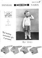 vintage boys sets knitting pattern from 1940s
