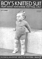 vintage little boys knitted suit from 1930s