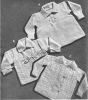 vintagebaby matinee jacket knititng patterns from early 1930s