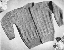 1940s's knitting pattern for baby cardigan