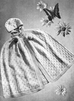 1940 baby knitting pattern for a cape