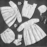 vintage baby layette knitting patter from 1940s
