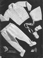 vintage baby 1940s pram set knitting pattern