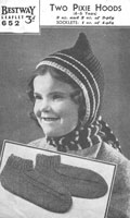 vintage little girls winter hood knitting pattern from 1940s